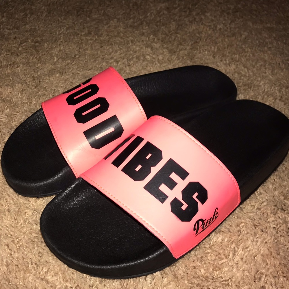 Victoria’s Secret Pink “Good Vibes” Slides/Sandals